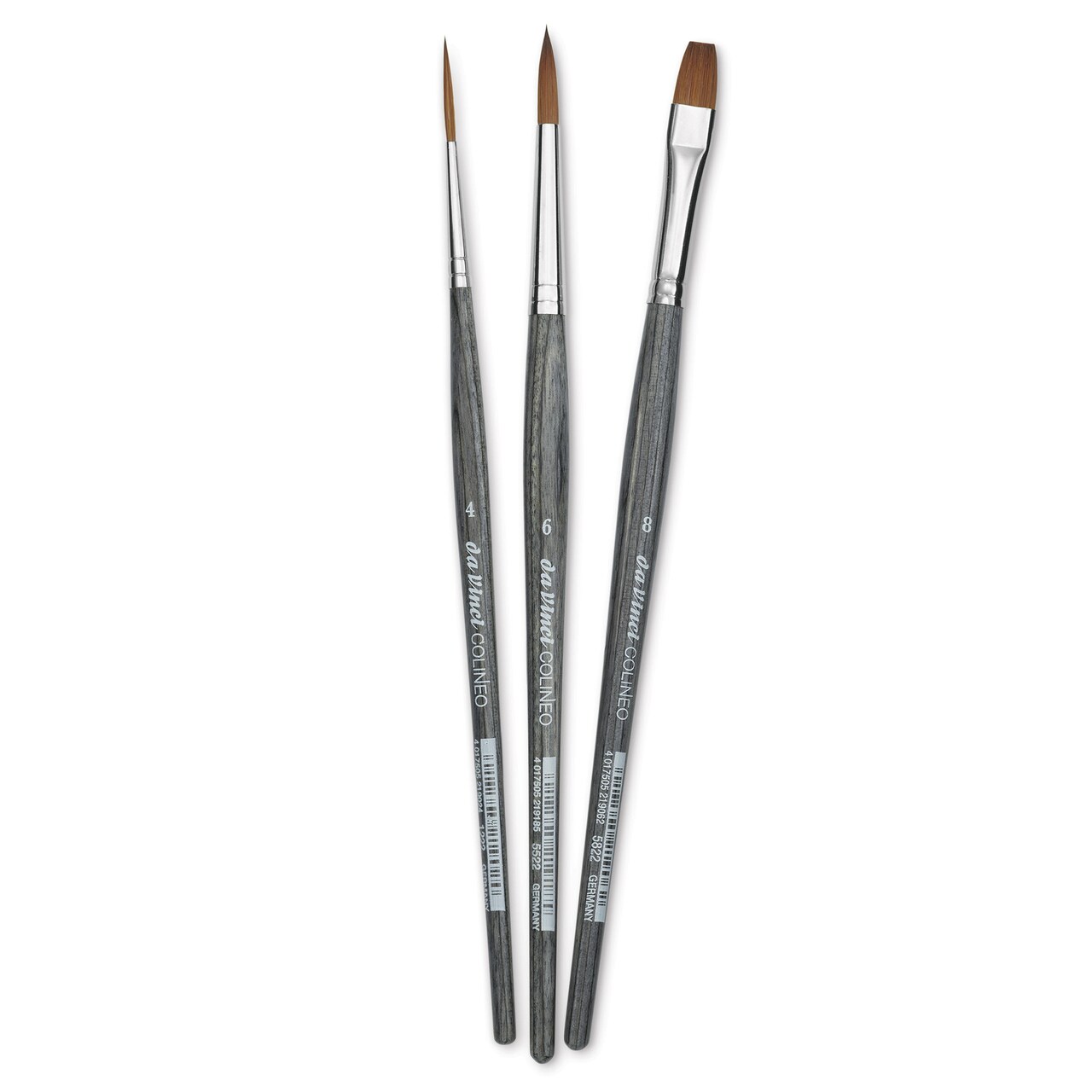 Da Vinci Colineo Synthetic Kolinsky Sable Brushes - Set of 3, Short Handle, Set 4036